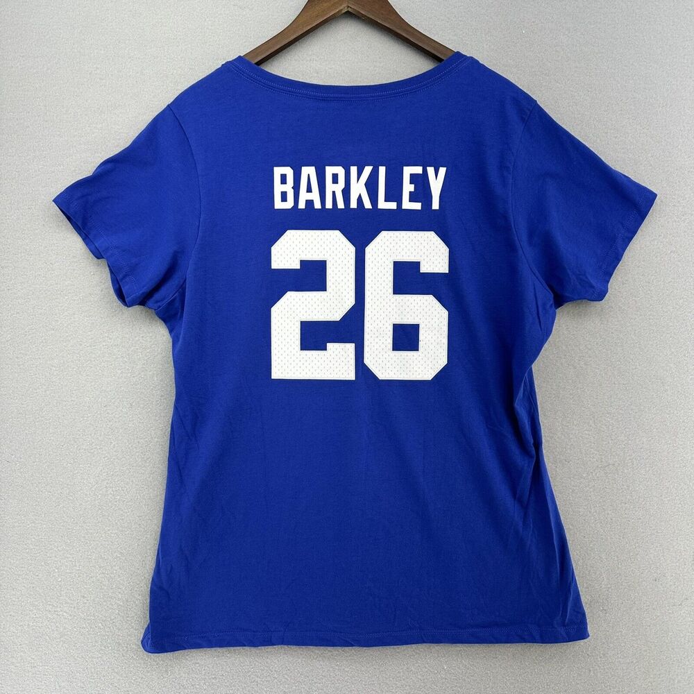 Pro Line Fanatics NY Giants #26 Barkley V-Neck T-Shirt Women's XL Blue New York - Picture 4 of 5
